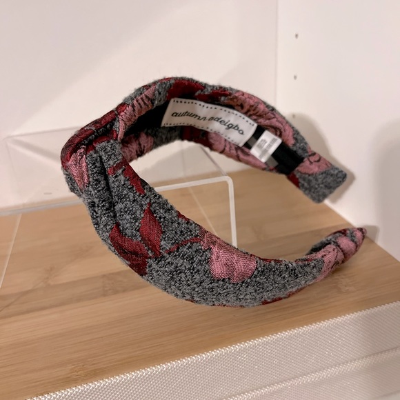 Autumn Adeigbo Pink & Grey Rose Jacquard Twist Headband - preowned like new! - Picture 3 of 4